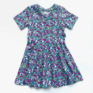 Twirl Dress Colourful Daisies - Short or Long Sleeve