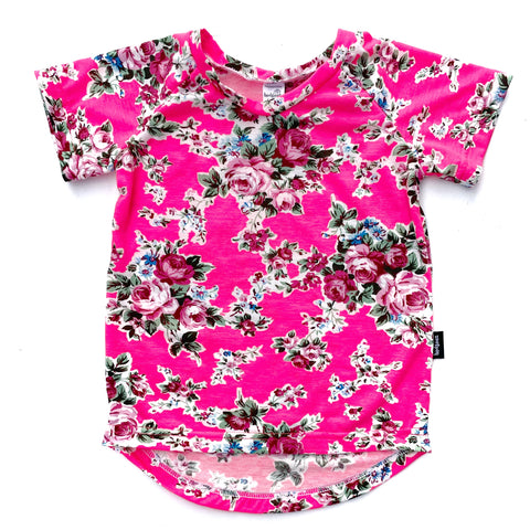 Pink Floral T-shirt - Size 2,3 and 12