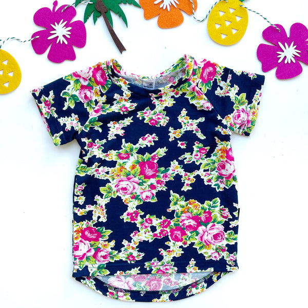 Navy Floral T-shirt - Size 1