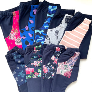 Harem Track Pants - Navy, Random Pockets