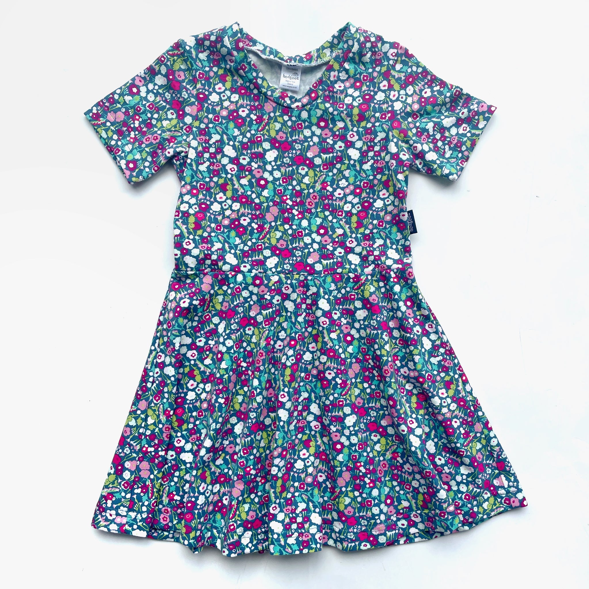 Twirl Dress Colourful Daisies - Short Sleeve
