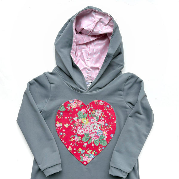 Merino Blend Hooded Dress - Light Grey - size 5