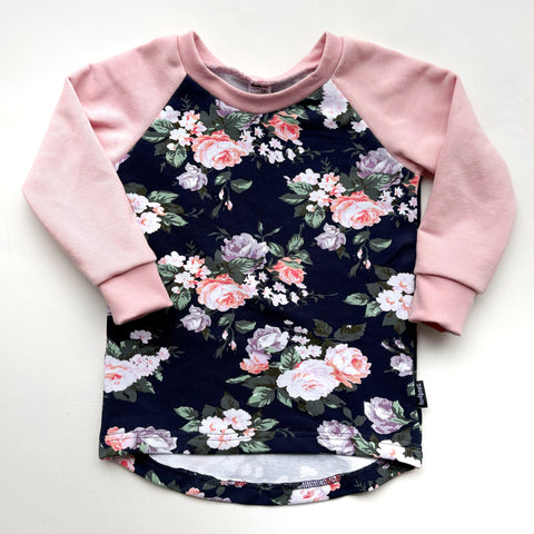 Navy Floral Crew - Size 1