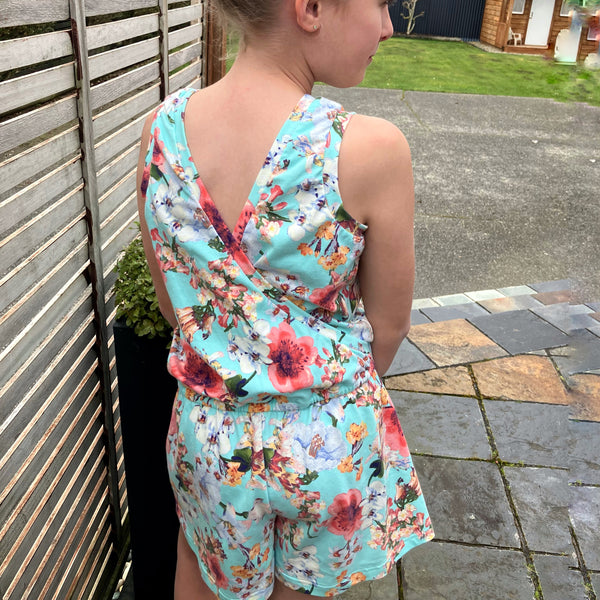 Jumpsuit - Teal Floral