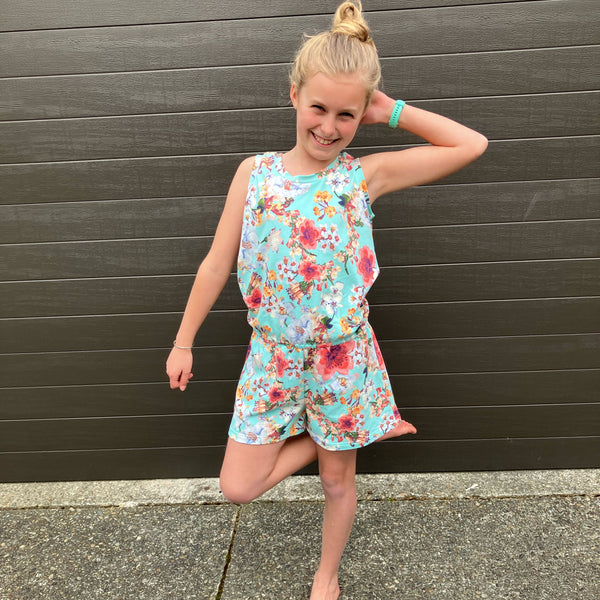 Jumpsuit - Teal Floral
