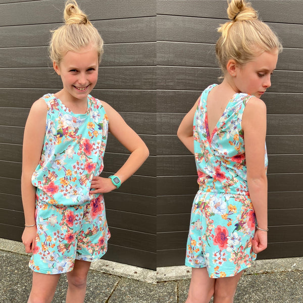 Jumpsuit - Teal Floral