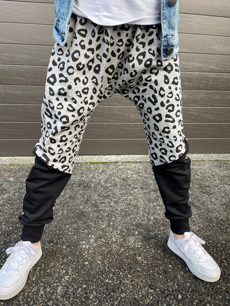 Harem Track Pants - Leopard spliced