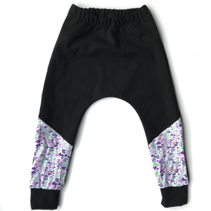 Floral Spliced Harem Pants