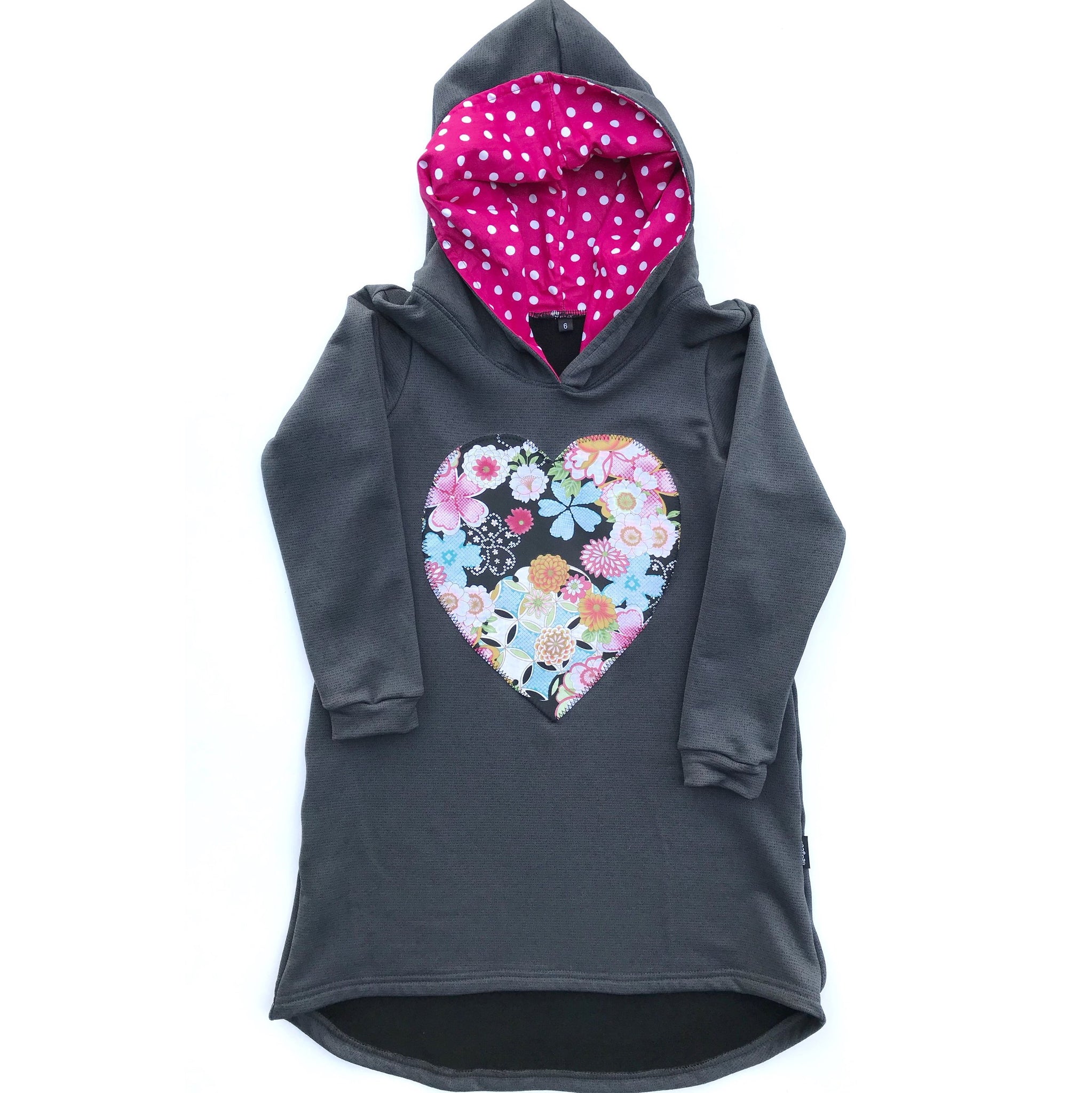 Merino Blend Hooded Dress - Charcoal
