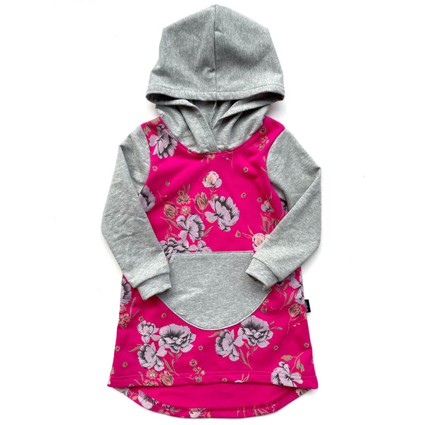 Hooded Dress - Pink Floral
