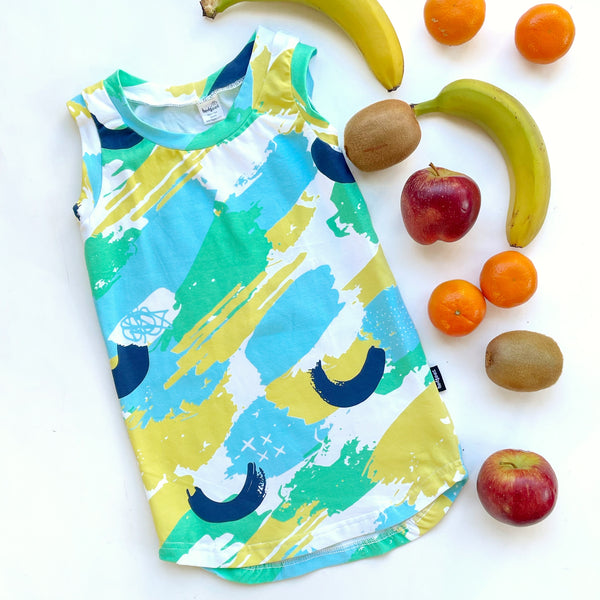 Singlet Dress - Citrus Swirl - Size 2 and 4
