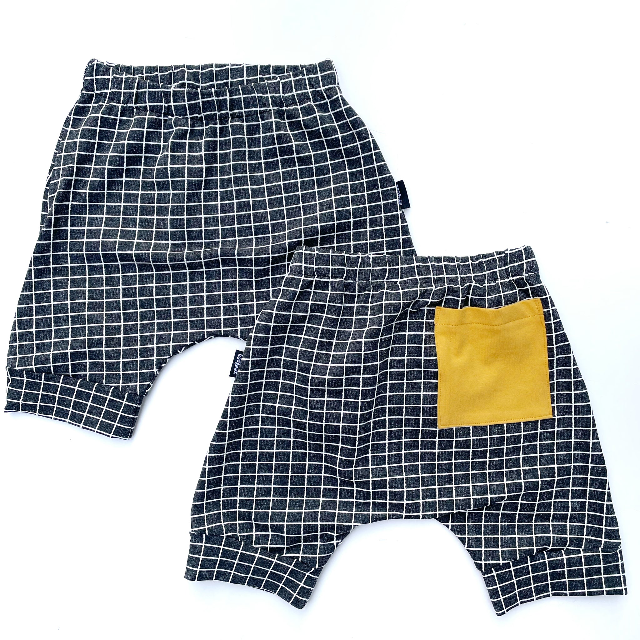 Grey Checked Harem Shorts