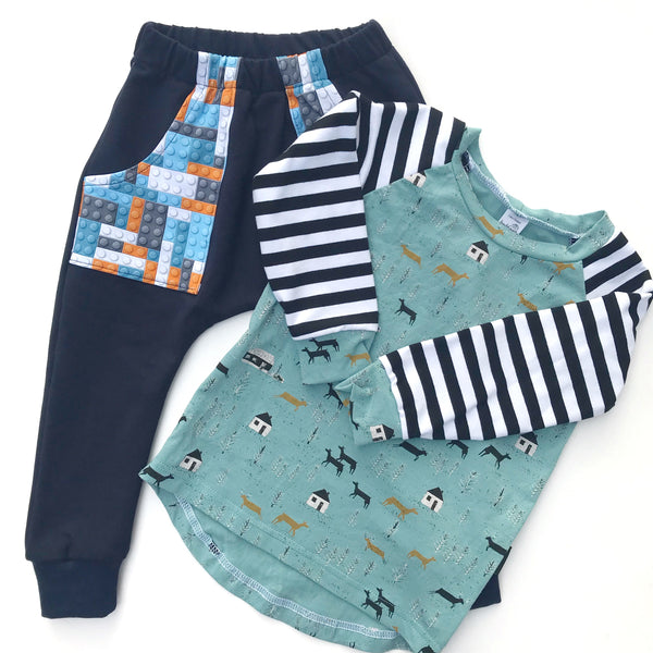 Harem Track Pants - Navy Bricks
