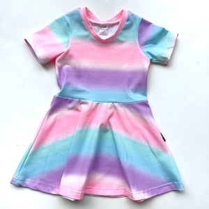 Twirl Dress Tie Dye Stripe - Short Sleeve